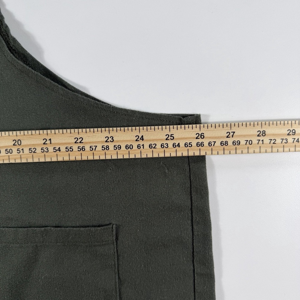 Linen blend lagenlook short overalls romper olive green boho 3XL - Picture 9 of 11